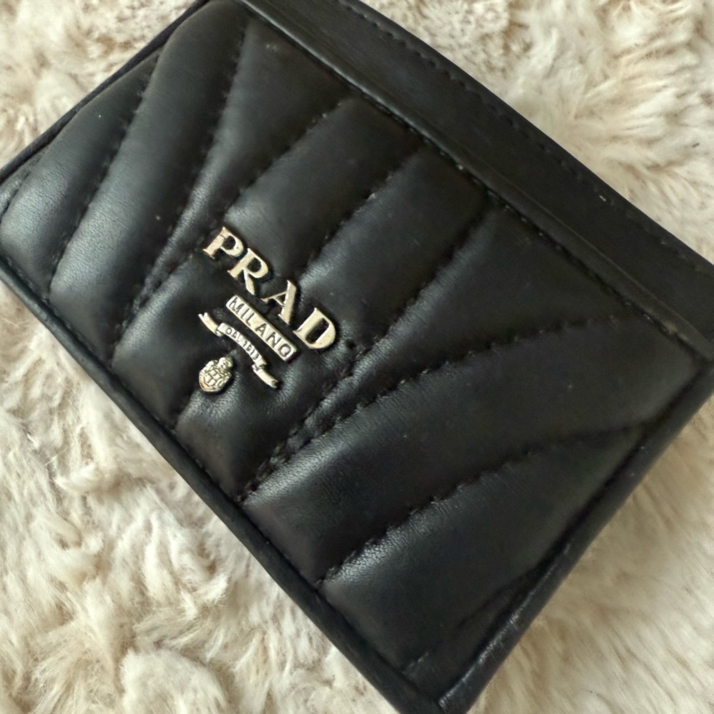 Prada Quilted Black Card Holder